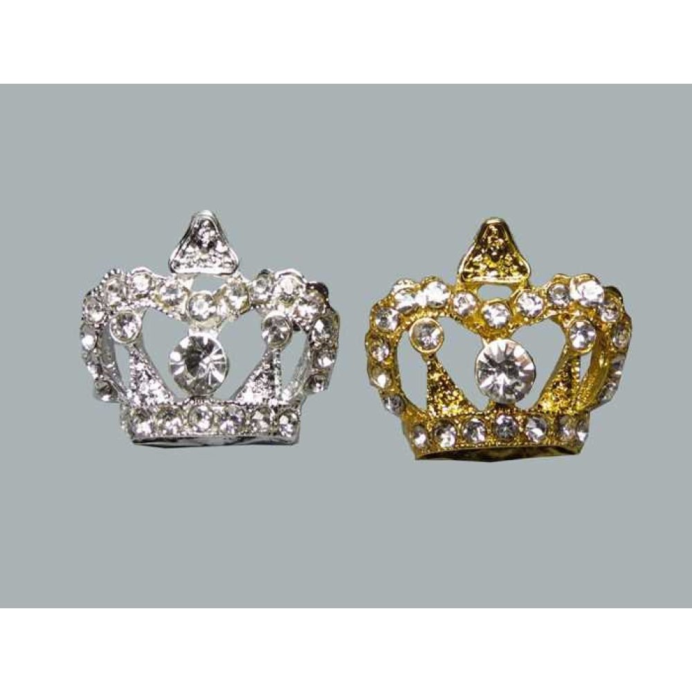 Crown Crystal Stone Big Silver P10-200
