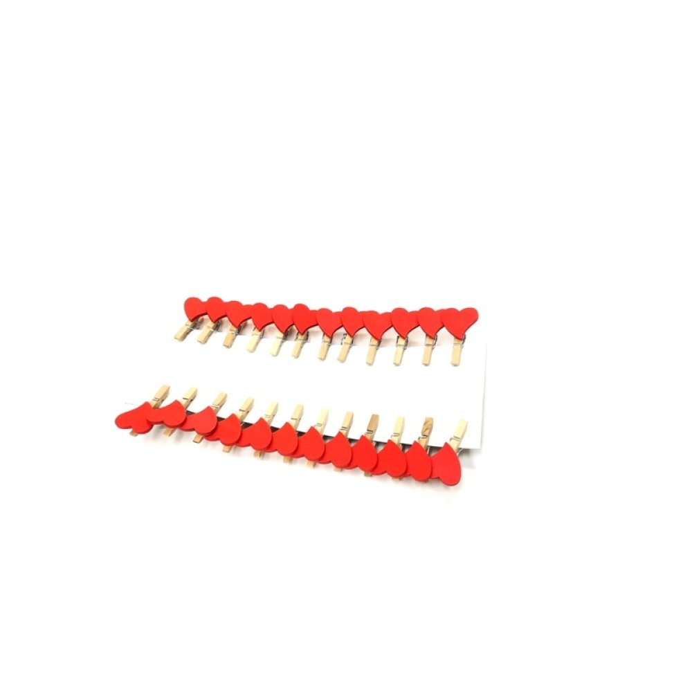 Wholesale 24 Pcs Wooden Heart Peg Note Holder