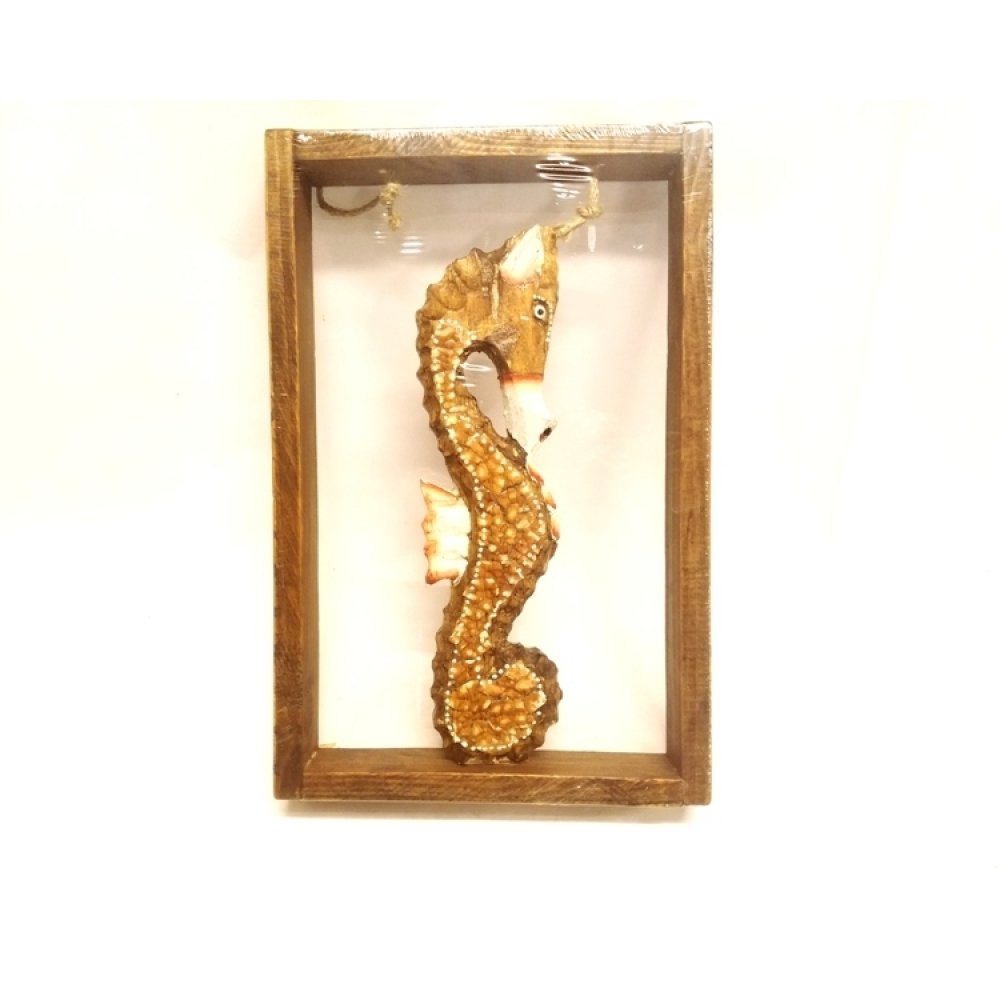 Wholesale Wooden Sea Horse Frame Wall Ornament