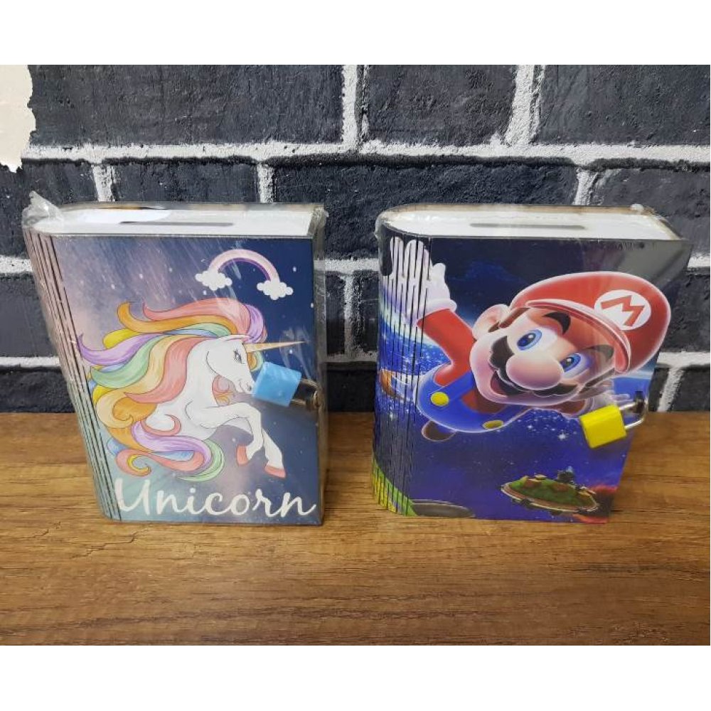 Wholesale Wooden Pattern Book Piggy Bank