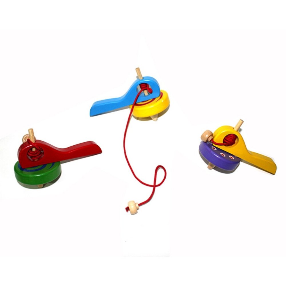 Wholesale Wooden Rope Spinning Top Toy