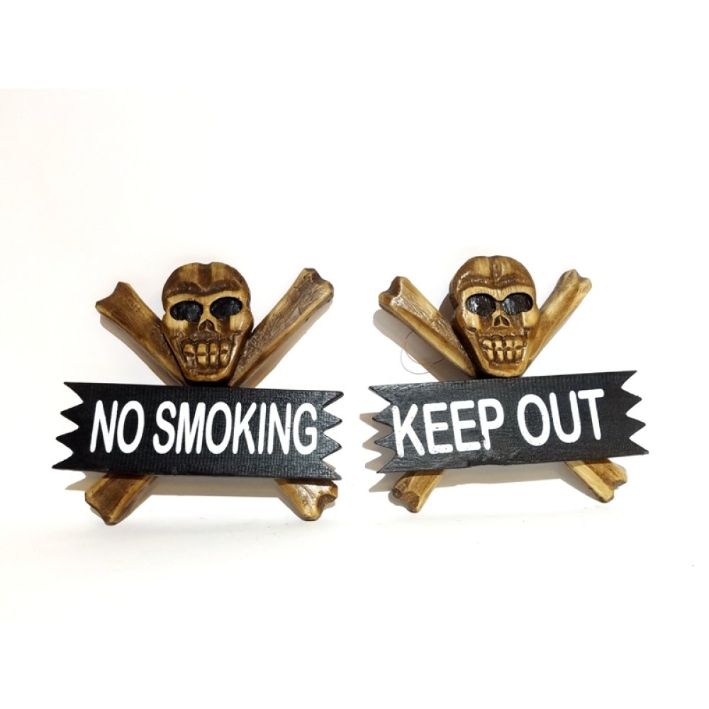 Wholesale Wooden Skull Wall Ornaments Small Size