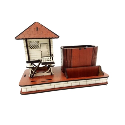 Wholesale Wooden Model Yayla House Pen Holder