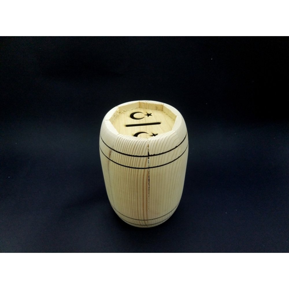 Wholesale Wooden Medium Barrel Piggy Bank