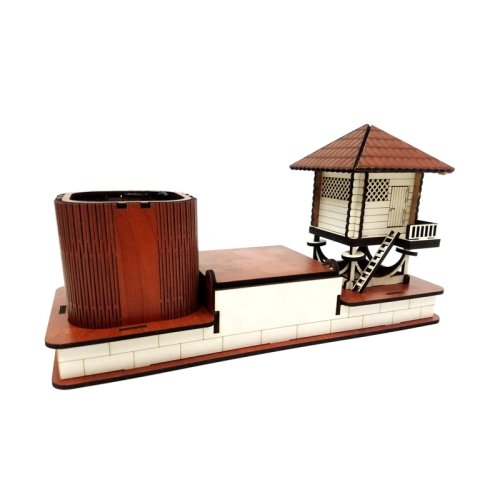 Wholesale Wooden Highland House Trinket Pen Holder