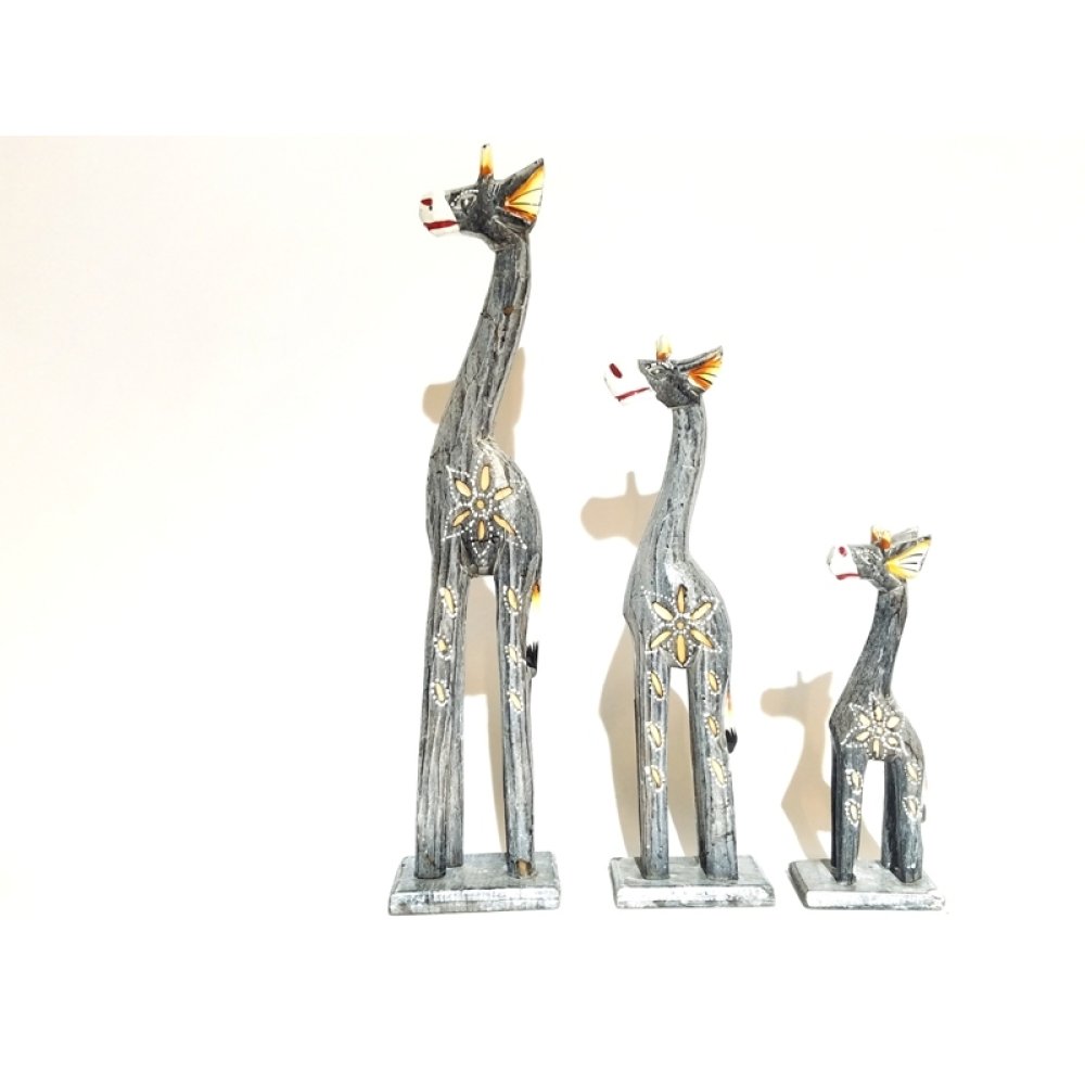 Wholesale Wooden Giraffe Trinket 3 pcs 35 cm