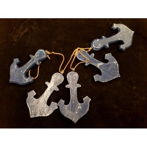 Wholesale Mediterranean Decoration Wooden Anchor Hanging Ornament