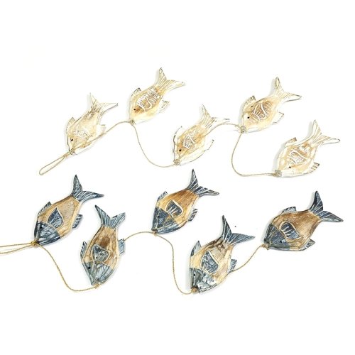 Mediterranean Style Wooden Fish Ornament