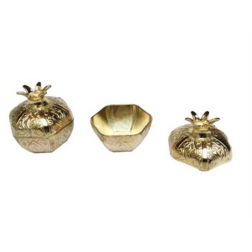 Wholesale Gold Color Wedding Candy Material Metal Pomegranate Box