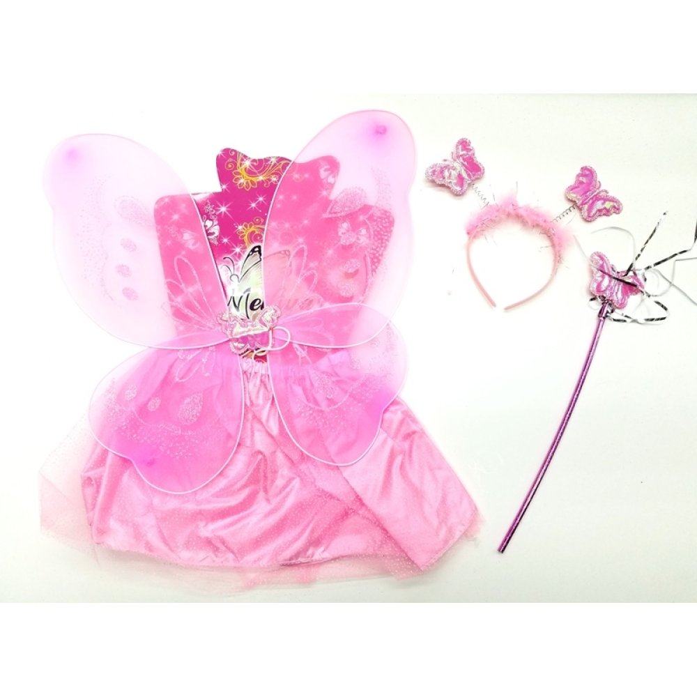 Wholesale Kindergarten Show Outfits Skirted Pink Butterfly Sash Sets