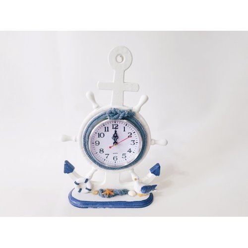 Wholesale Pedestal Tabletop Decorative Marine Anchor Rudder Clock