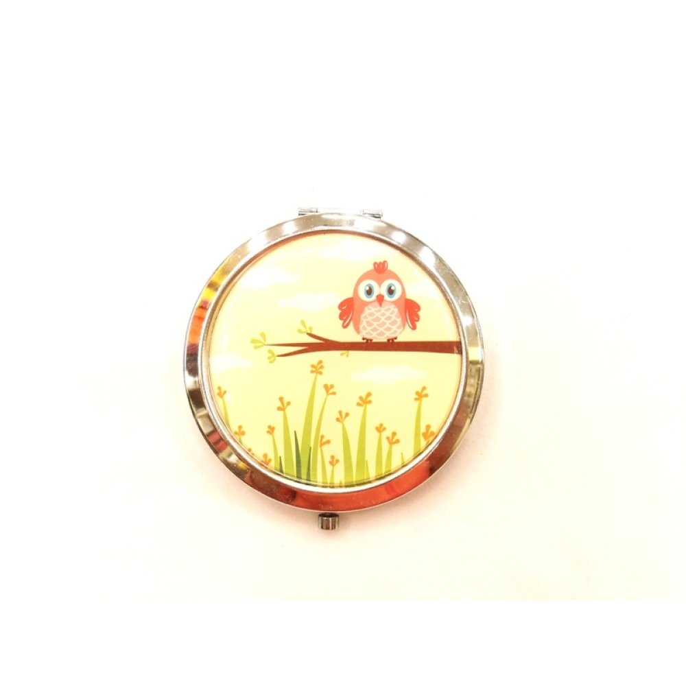 Wholesale Owl Pattern Pocket Makeup Mirror