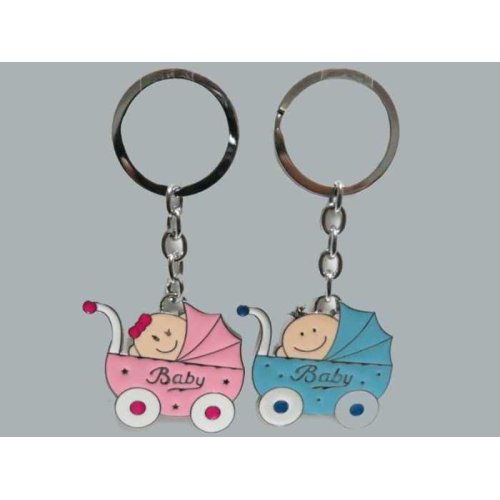 Wholesale Baby Candy Material Metal Stroller Keychain