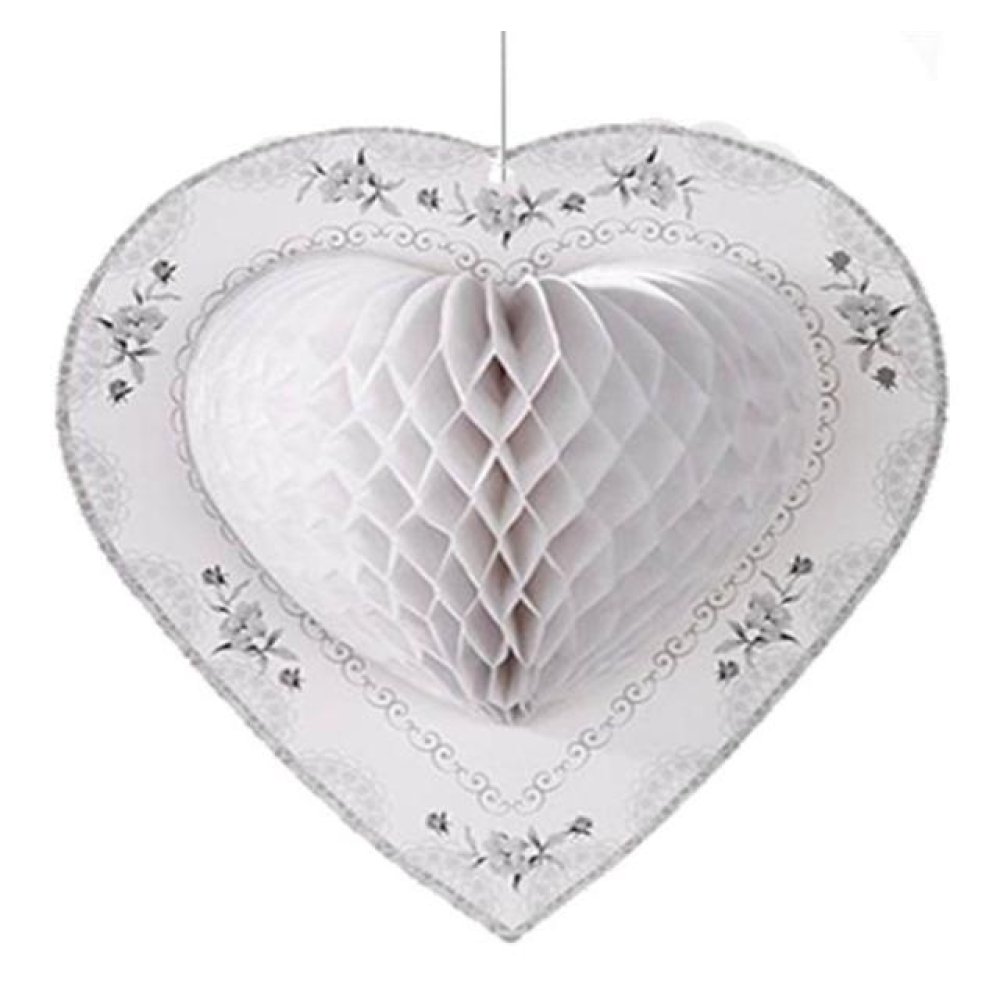 Wholesale White Heart Shaped Honeycomb Ornaments