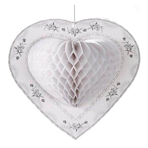 Wholesale White Heart Shaped Honeycomb Ornaments