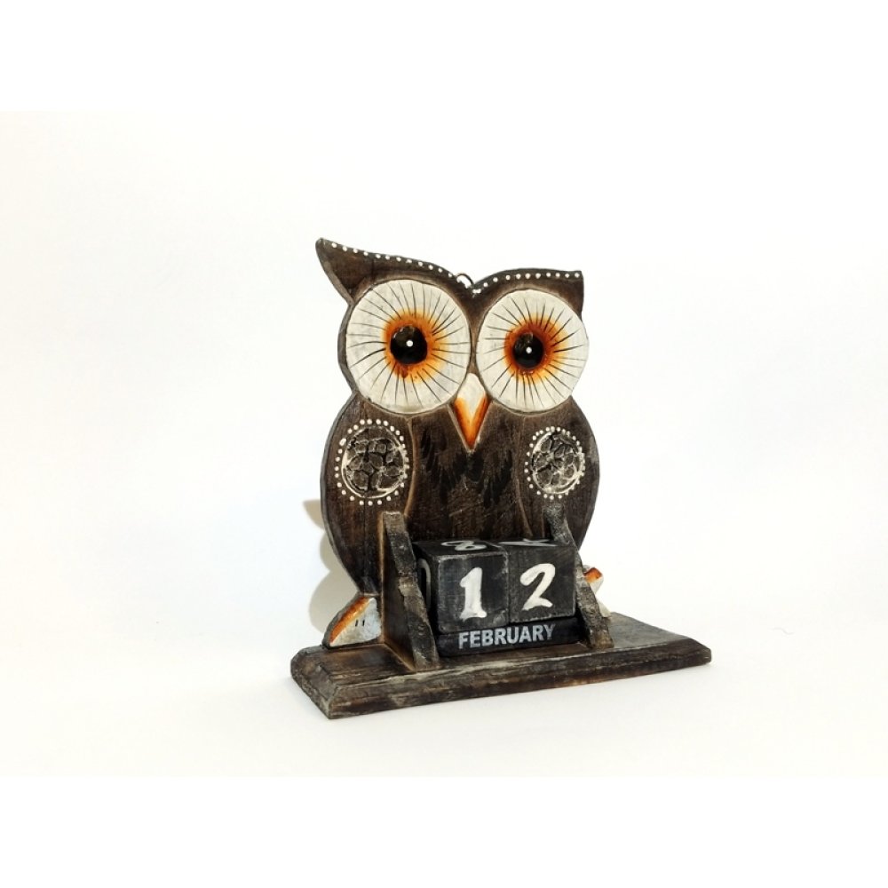 Wholesale Large Wooden Owl Desk Calendar