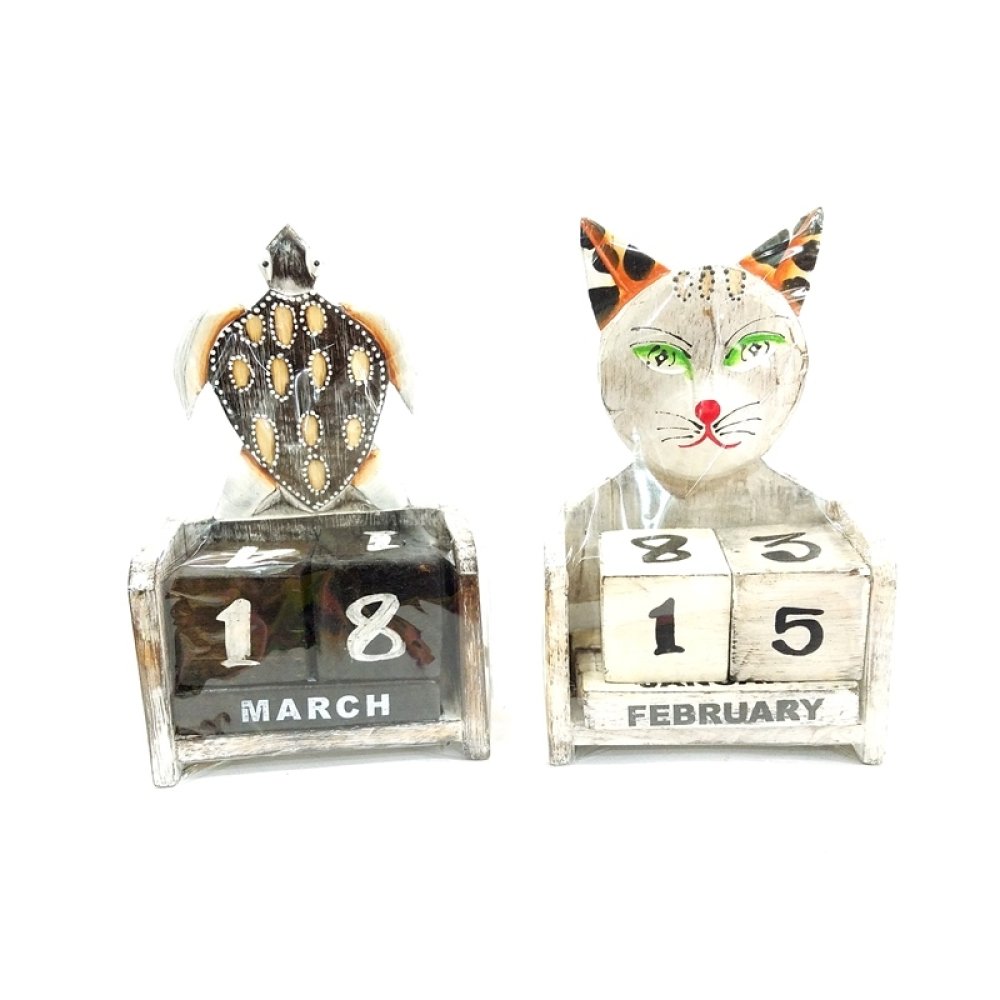 Wholesale Large Animal Figured Wooden Calendar