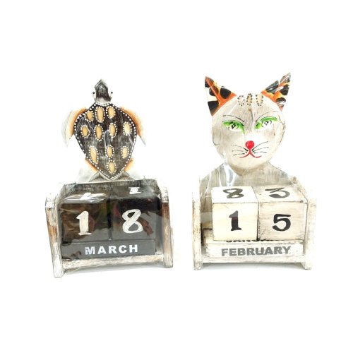 Wholesale Large Animal Figured Wooden Calendar