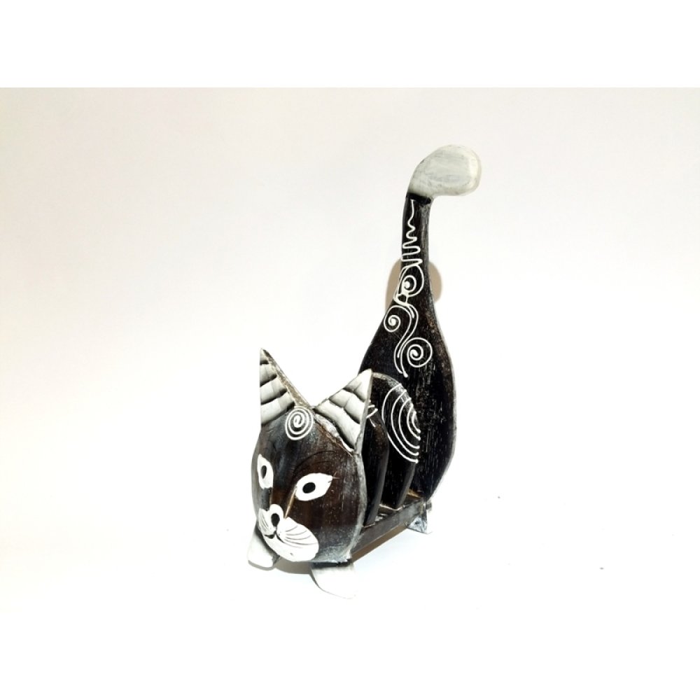 Wholesale Decorative Wooden Cat Trinket Napkin Holder