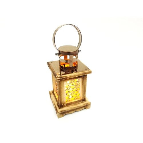 Wholesale Decorative Wooden Battery Desktop Candle Holder Lamp