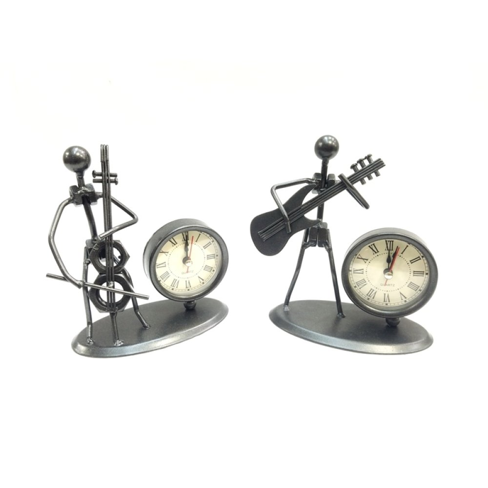 Wholesale Decorative Musician Metal Man Desk Clock