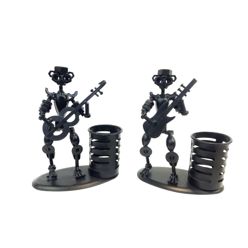 Wholesale Decorative Screw Man Metal Pen Holder Trinkets