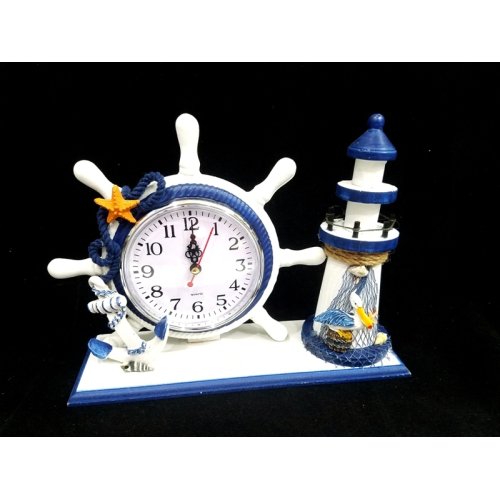 Wholesale Lighthouse Rudder Shaped Table Top Clock