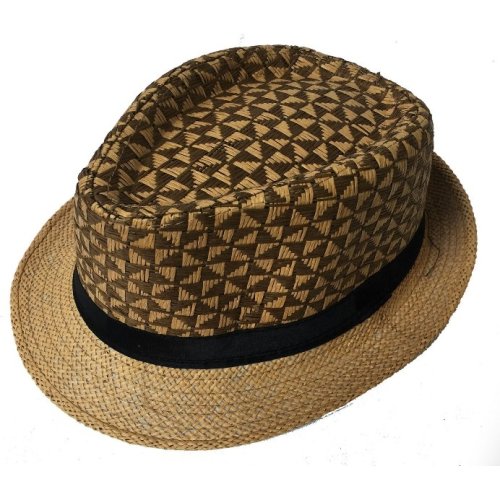 Wholesale Patterned Straw Fedora Hat Men