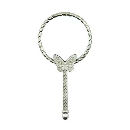 Wholesale Hand Held Round Butterfly Silver and Gold Metal Mirror