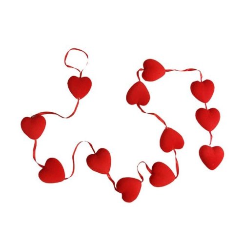 Wholesale Flock Plated Heart Ornaments with 12 Threads