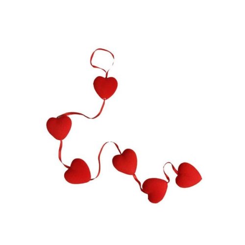 Wholesale Flock Plated 6 Piece Heart Ornament