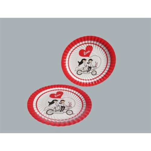 Wholesale Bride Groom Patterned Cardboard Plate 8 pcs