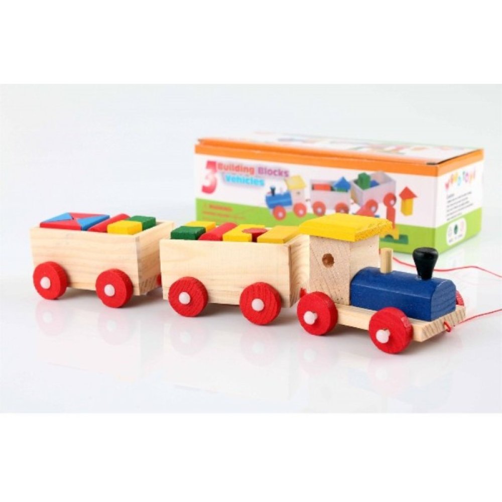 Wholesale Geometric Shaped Wooden Train Set Toy