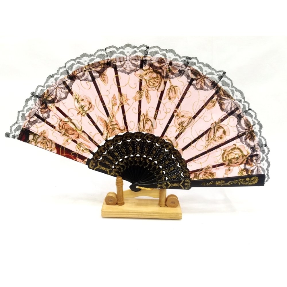 Wholesale Rose Patterned Organza Fan