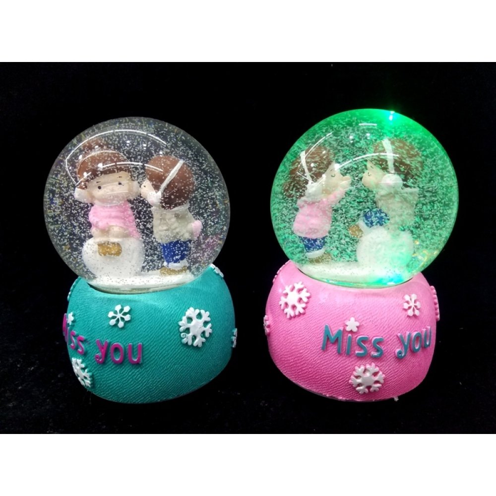 Wholesale Illuminated Musical Snowblower Dear Snow Globe