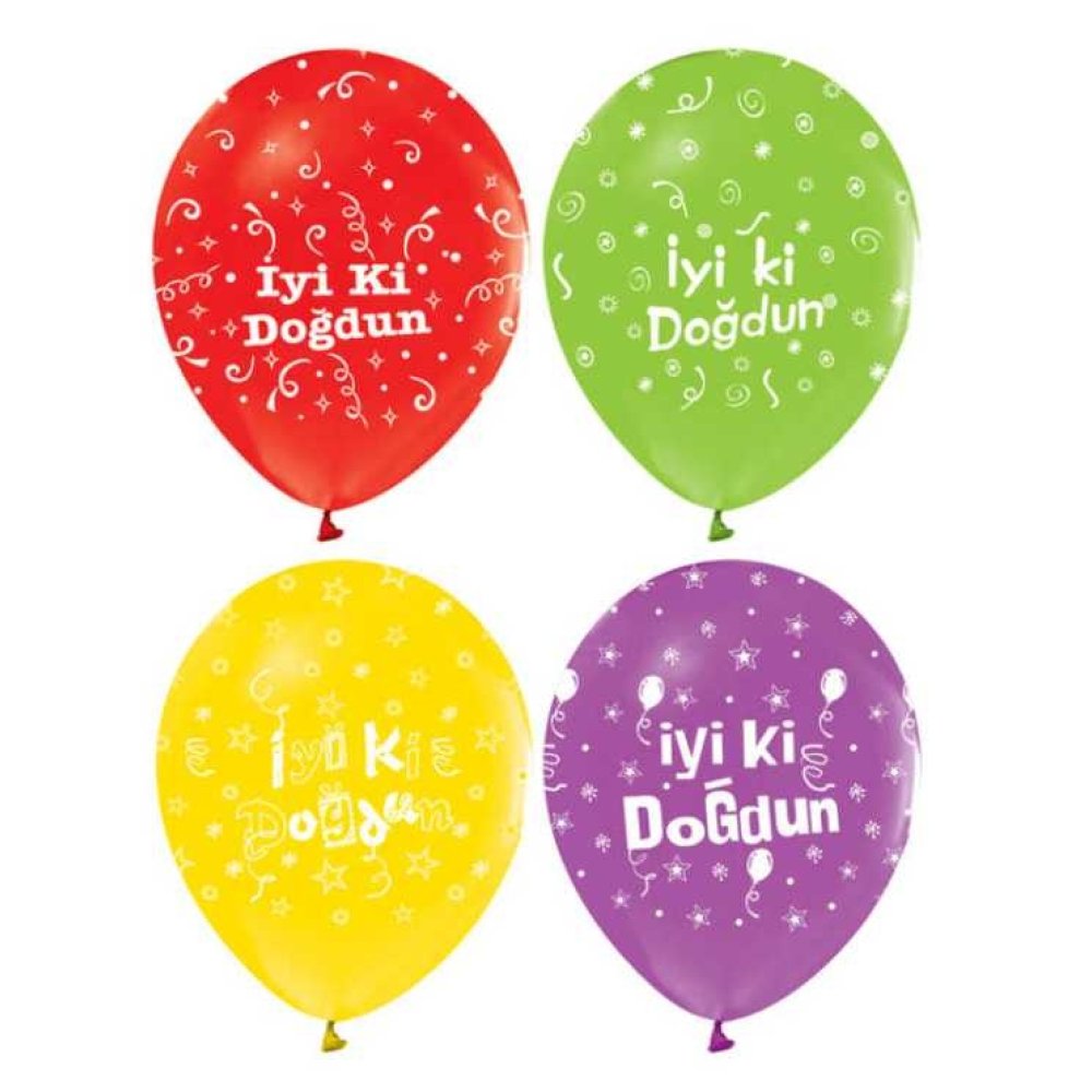 Wholesale Happy Birthday Written Colorful Birthday Decoration Balloons 100 pcs