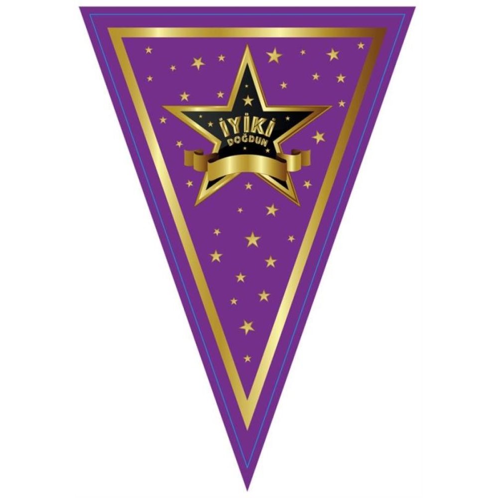 Wholesale Happy Birthday Purple Pennant Flag Birthday Decorations
