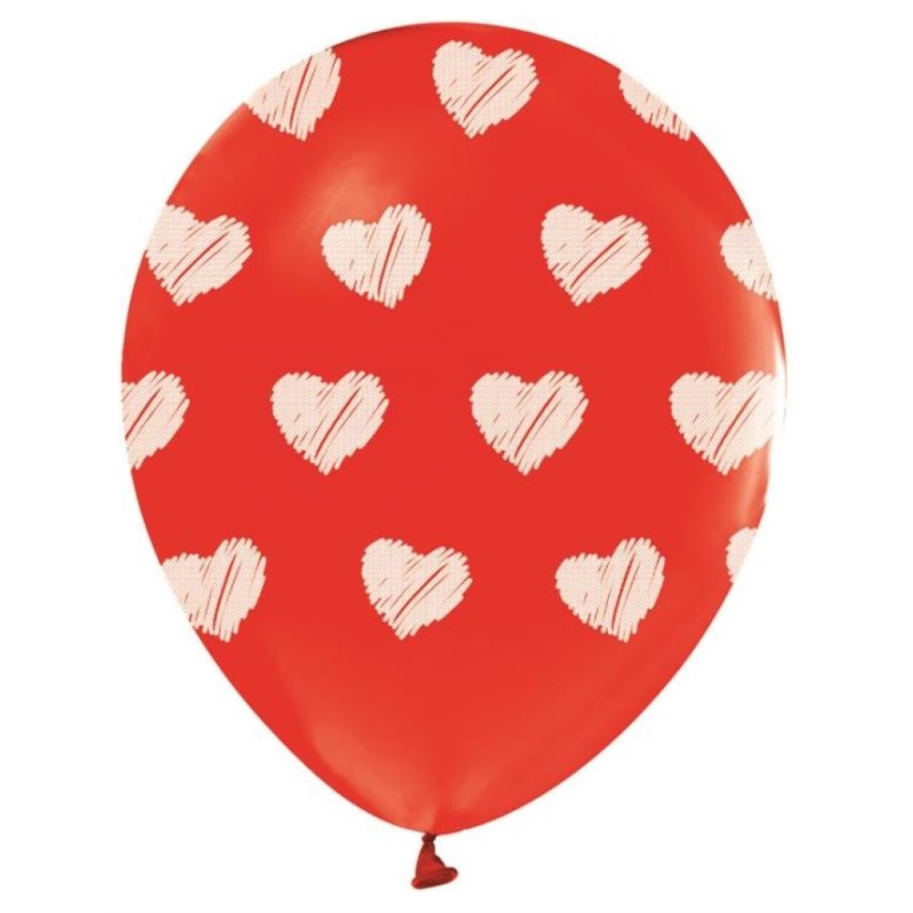 Wholesale Heart Printed Red Balloon 100 pcs