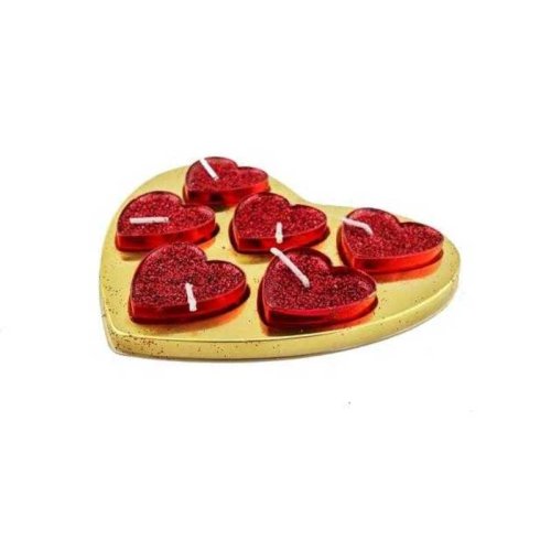 Wholesale Heart Shaped Glittery Candle with Heart Box