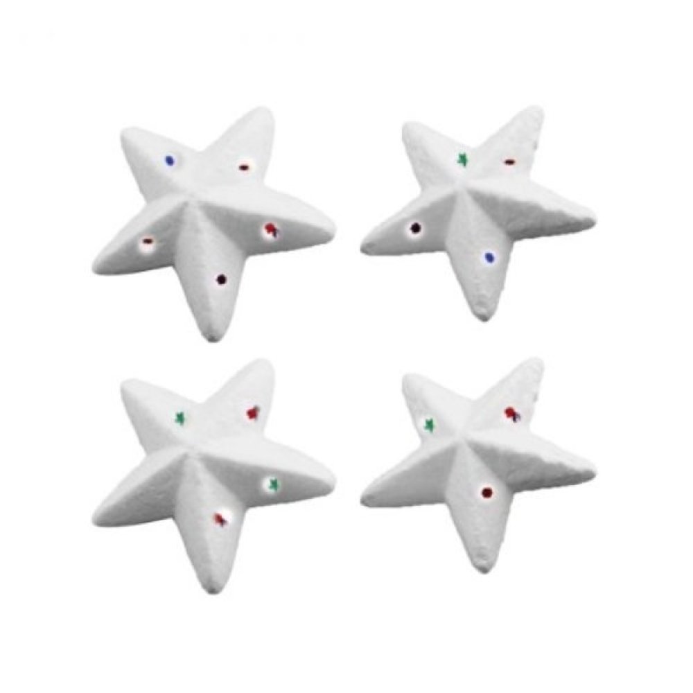 Wholesale Snowy Star Christmas Pine Tree Ornament 6 pcs