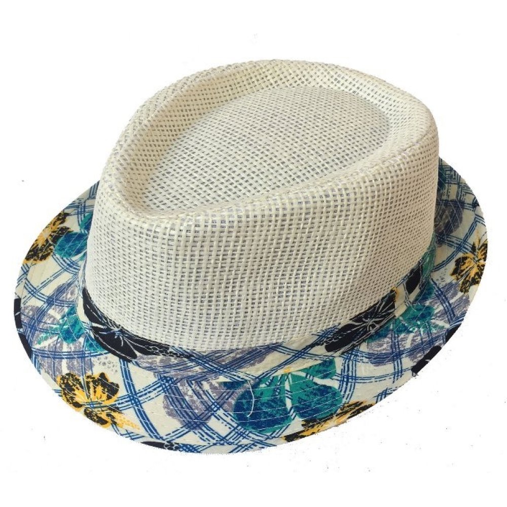 Wholesale Fedora Straw Hat With Floral Edges