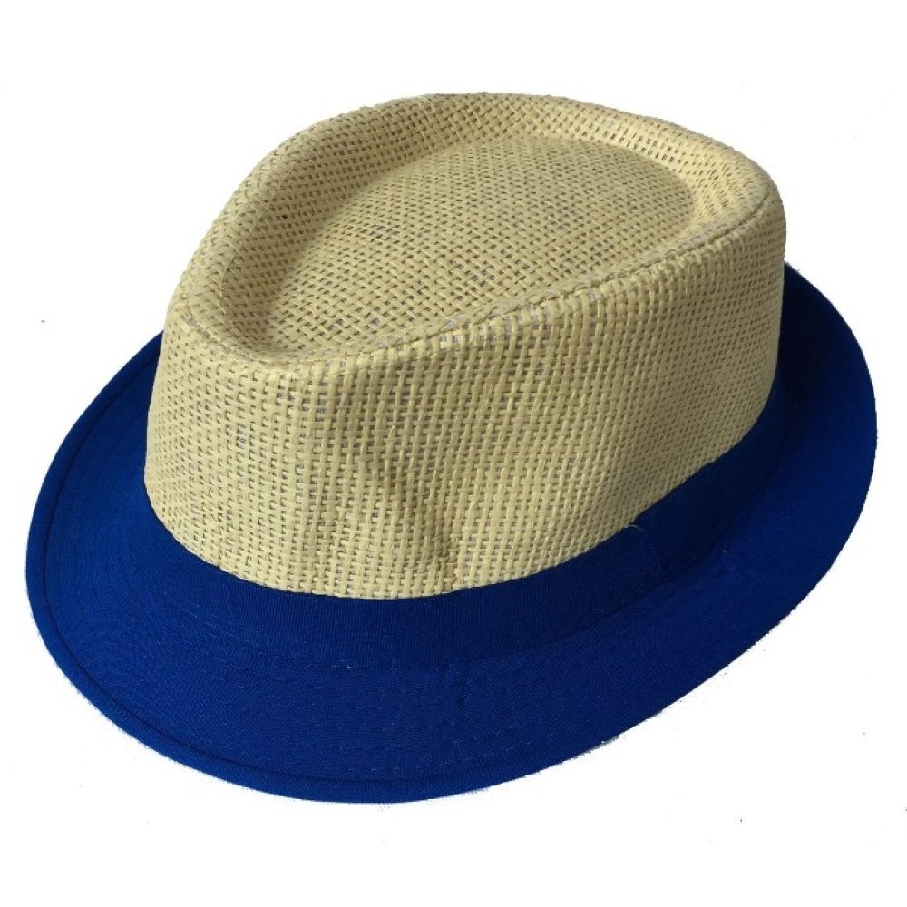 Wholesale Edged Fabric Men's Straw Fedora Hat