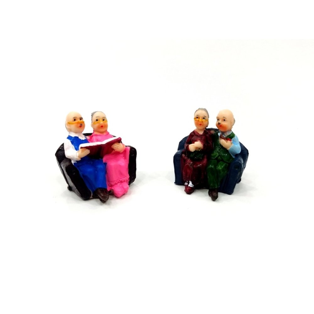 Wholesale Grandpa Grandmother Double Trinket on Sofa Small Size