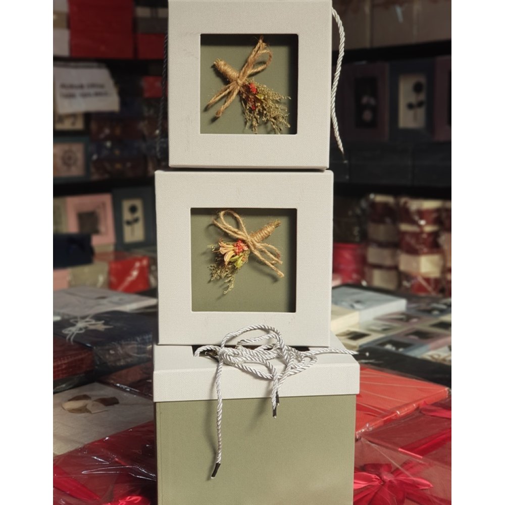 Wholesale Dried Flower Square Gift Box 3 Pcs