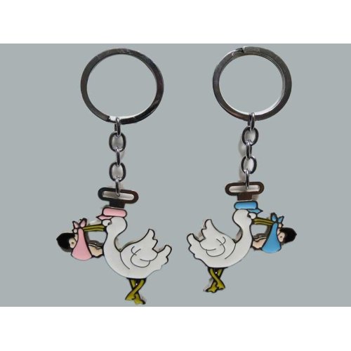 Wholesale Stork Figured Metal Doll Keychain