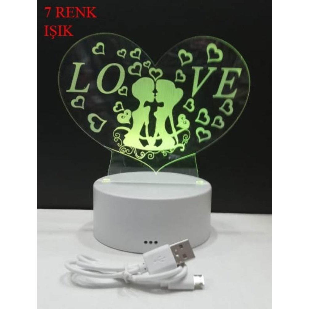 Wholesale Love Written Heart Shaped Tabletop Lamp 3054