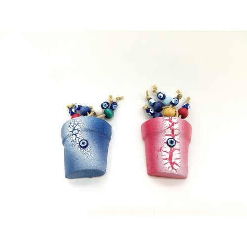 Wholesale Evil Eye Beaded Flower Pot Magnet