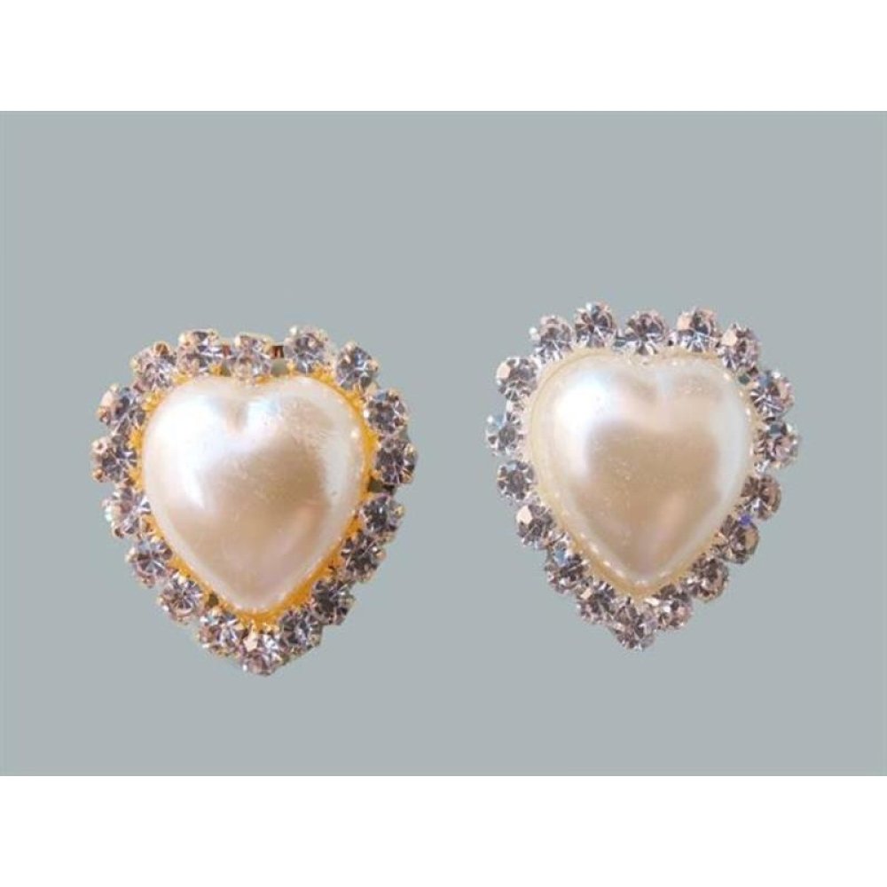 Gold And Silver Heart Pearls With Stones Around For Wholesale Wedding Candy 10 pcs
