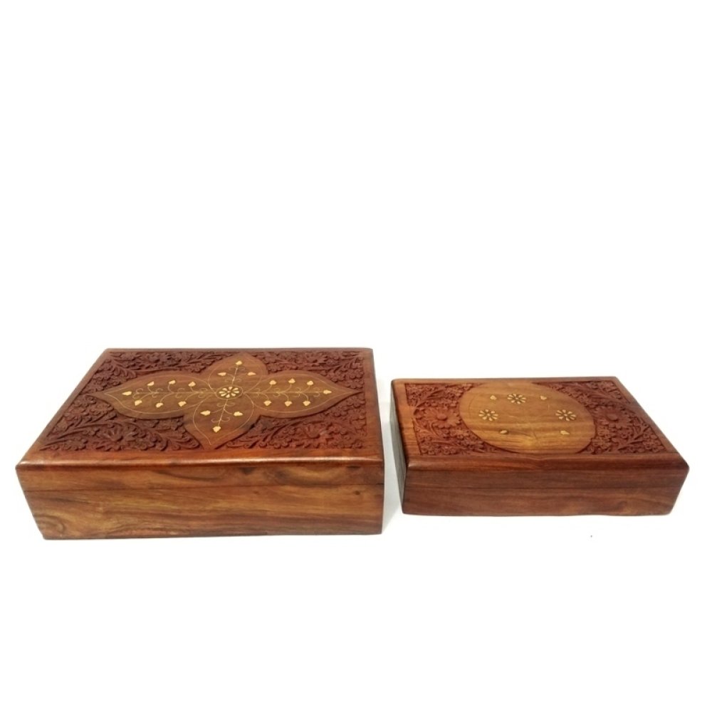 Wholesale Carved Wooden Jewelry Chest of 2