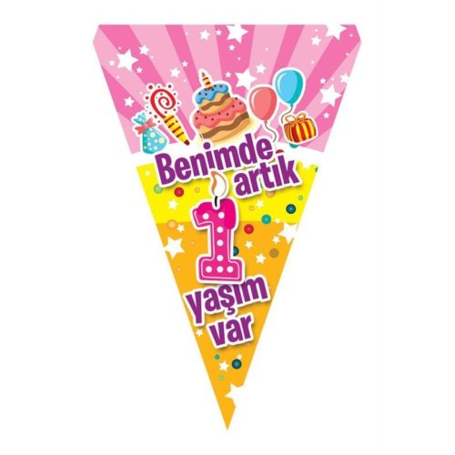Wholesale Party Supplies Age 1 Pennant Flag 10 pcs